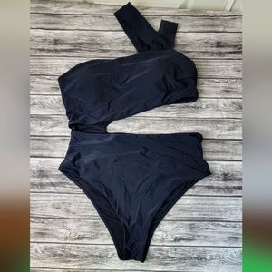 Cut out One Piece Black women's Swim Suit sz 12